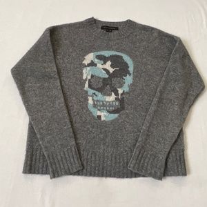 SKULL CASHMERE Wool Cashmere Graphic Sweater XSmall Grey